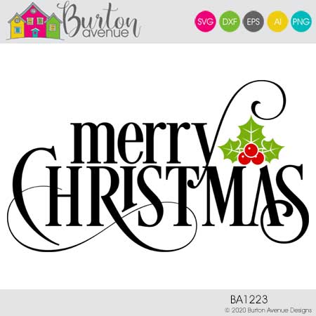 Merry Christmas w Holly Berry