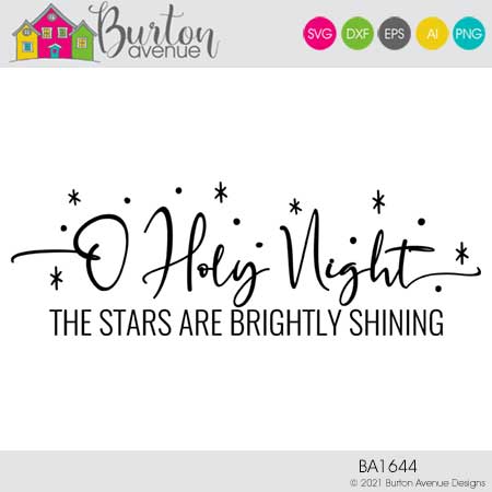 O Holy Night hand lettered christmas SVG cut file